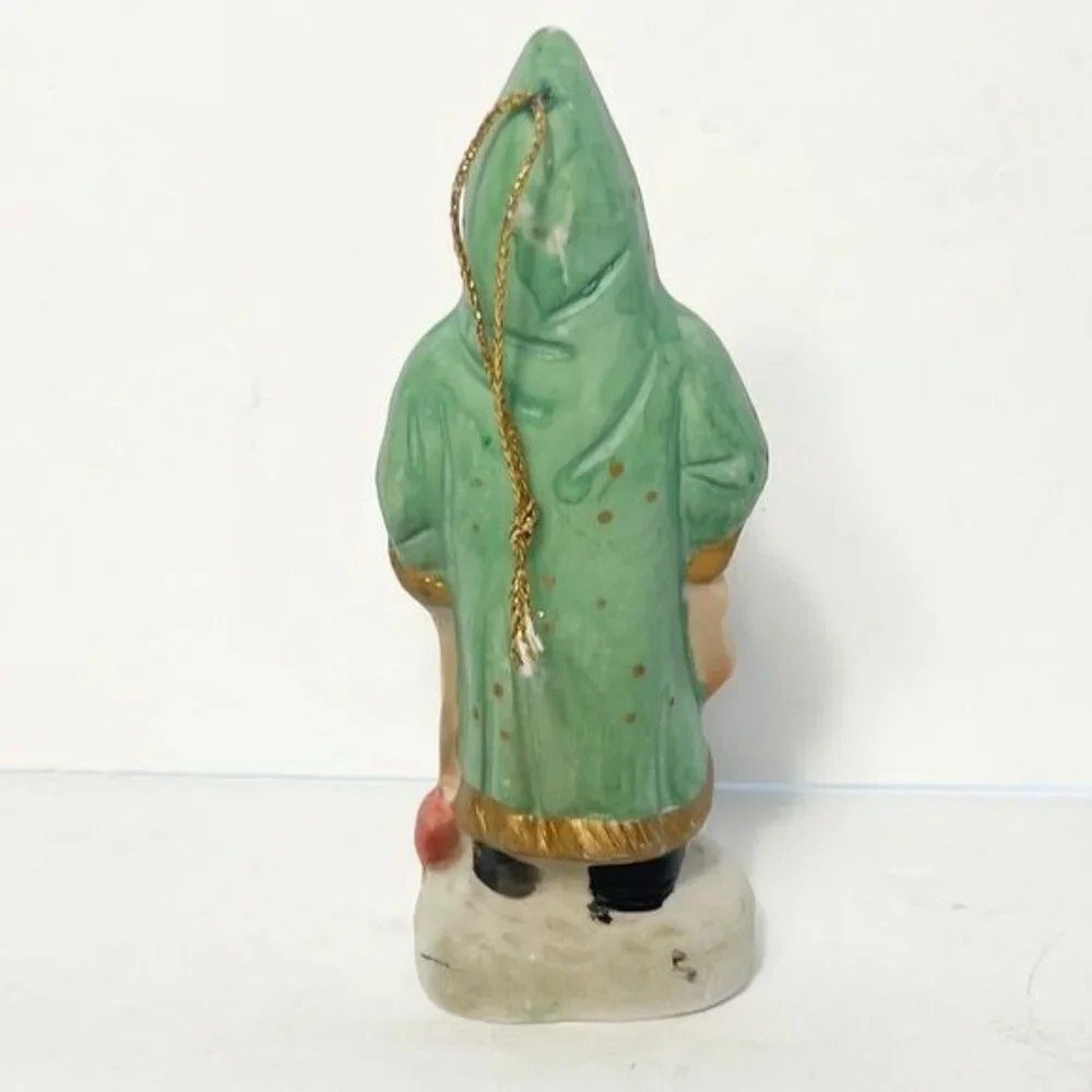 Vintage Memories of Santa Christmas Ornament Santa, Bag, Apples 1850